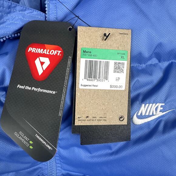 Nike Sportswear Club Puffer Jacket Men’s Size XL Polar Blue FB7368-450 NWT - Picture 3 of 4